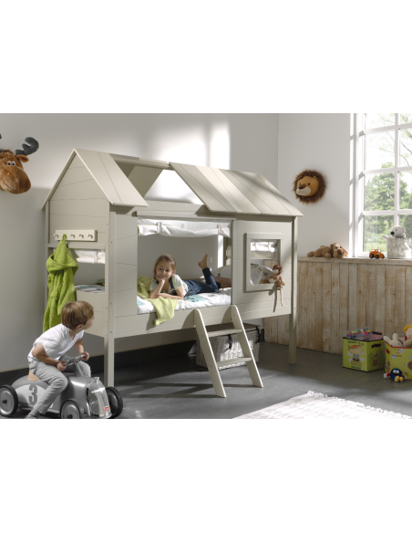 JUNIOR - Lit cabane 90 x 200 bi-couleur 
