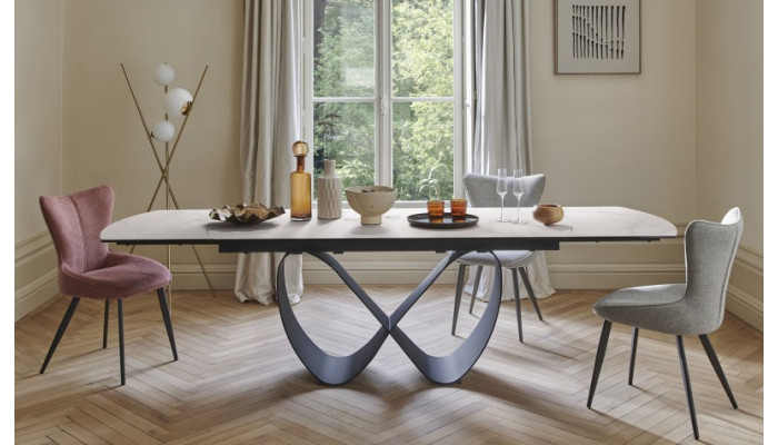 TOPAZE - Table ruban plateau céramique extensible