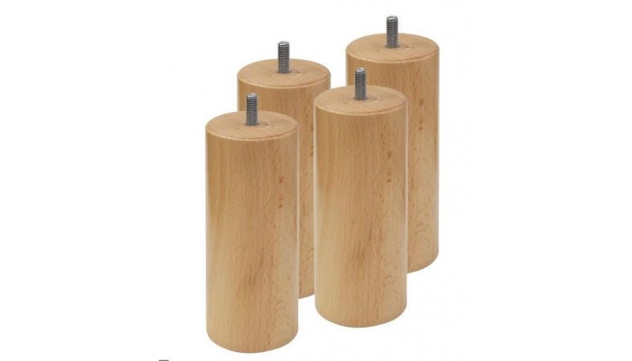 Jeu de 4 pieds cylindriques - Diam 7cm - Haut 17 cm