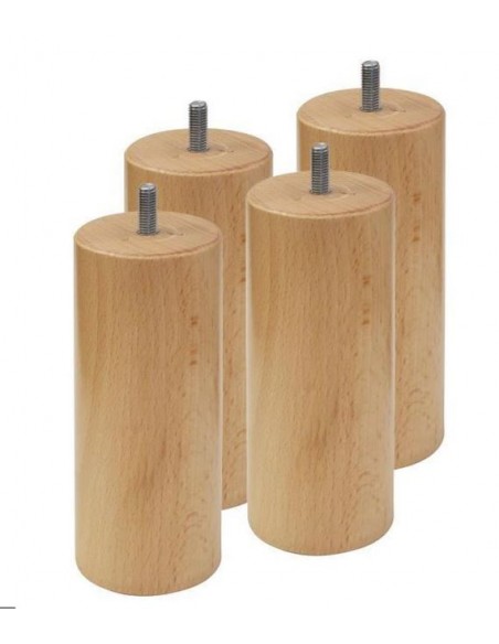 Jeu de 4 pieds cylindriques - Diam 7cm - Haut 20 cm