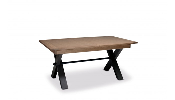 MAGELLAN - Table de séjour plateau chêne 2 allonges 46 cm en chêne