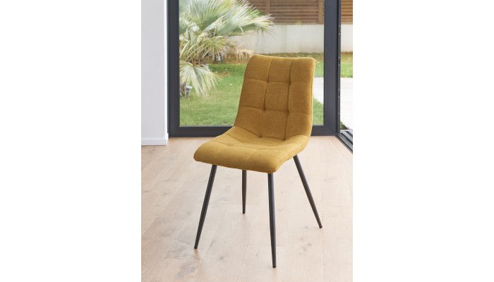 ANGELE - Chaise Tissus piétement métal