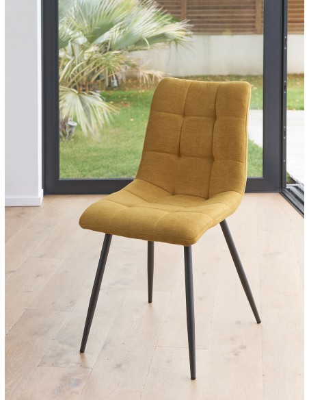 ANGELE - Chaise Tissus piétement métal