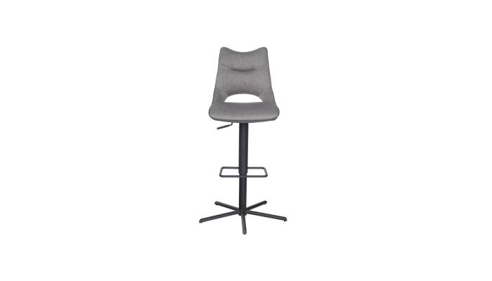 FURTIF - Tabouret de bar Réglable en Hauteur Tissus/PU pivotant GRIS