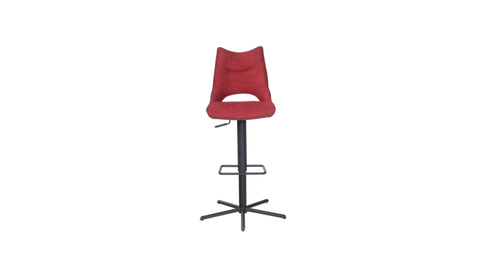 FURTIF - Tabouret de bar Réglable en Hauteur Tissus/PU pivotant ROUGE