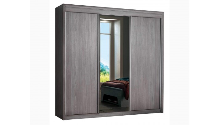 MULTY - Armoire 3 portes coulissantes dont 1 porte miroir centrale