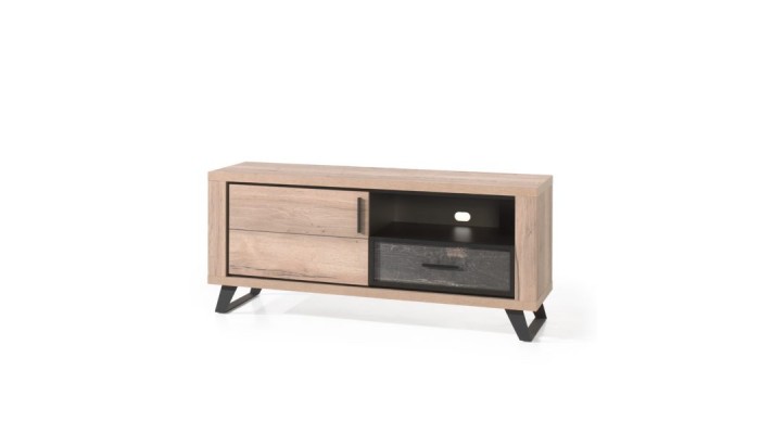 COOPER - Meuble télé 1 porte 1 tiroir 1 niche 143cm.