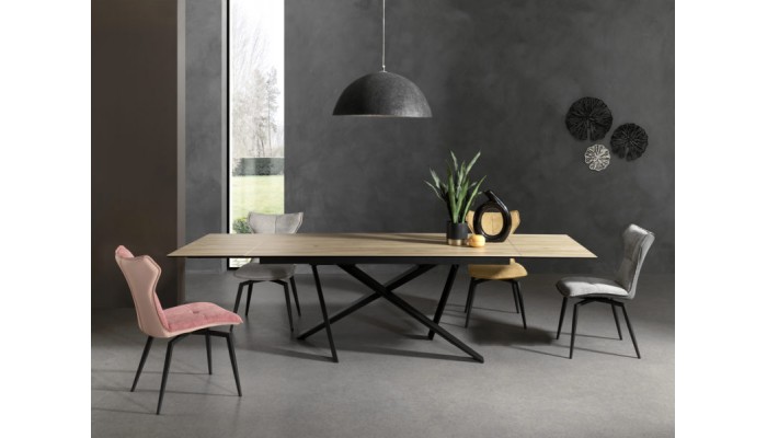 FOREST - Table dessus céramique 180 cm 2 allonges de 50 cm
