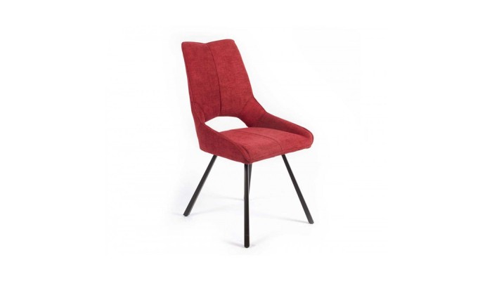 GABRIEL - Chaise assise et dos en tissus ROUGE