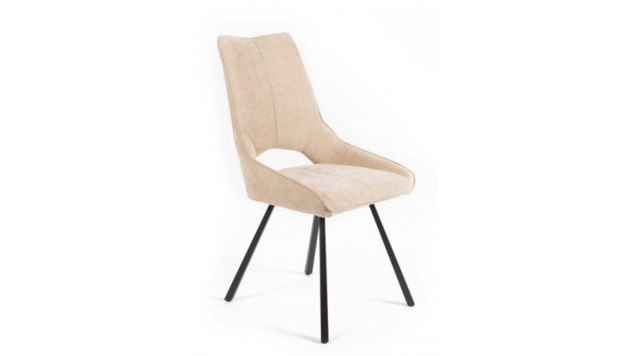 GABRIEL - Chaise assise et dos en tissus BEIGE