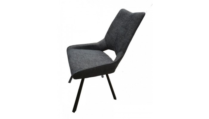 GABRIEL - Chaise assise et dos en tissus ANTHRACITE