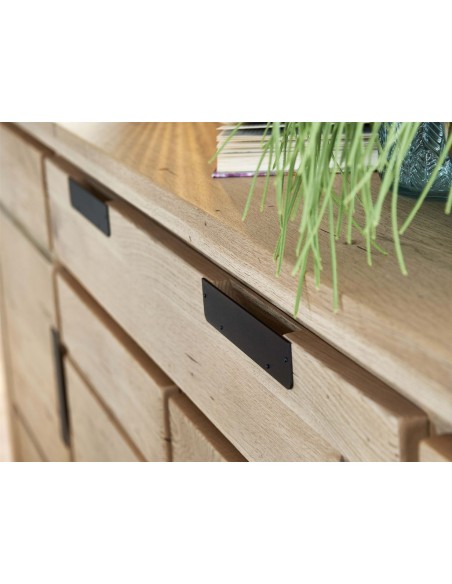 HUDSON - Meuble TV 1 portes 1 niche 120 cm en chêne massif
