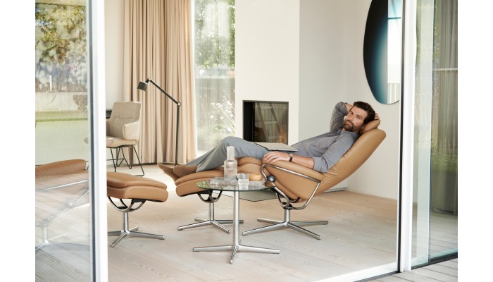 ROME - Fauteuil High Back relax + repose Jambes CUIR STRESSLESS