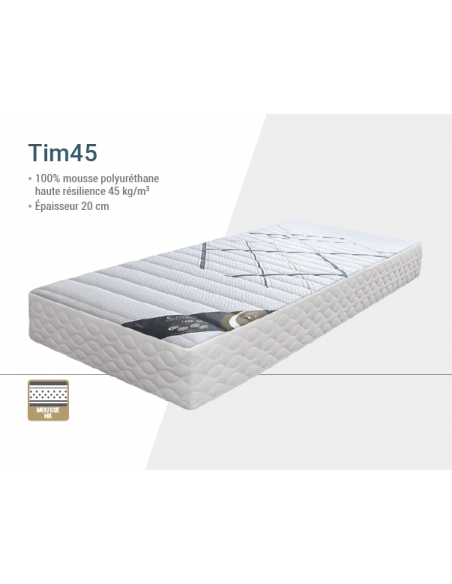 TIM 45 - Matelas de relaxation 100% mousse polyuréthane HR 45kg/m3