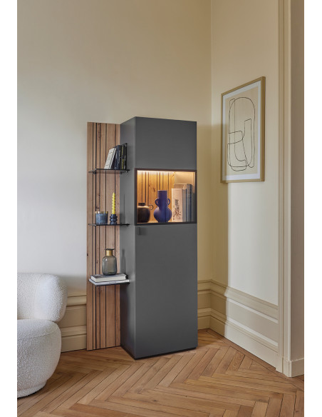 TOPAZE : Colonne Celio porte vitrine avec éclairage
