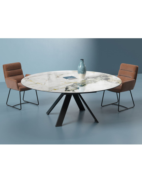 GRANDE AUSTIN - Table de repas extensible deux allonges intégrées