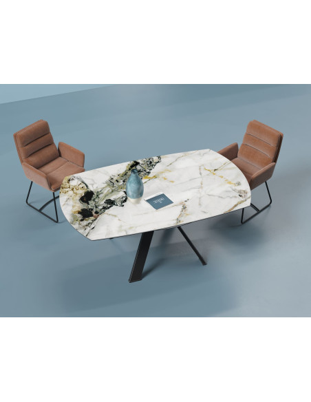 GRANDE AUSTIN - Table de repas extensible deux allonges intégrées